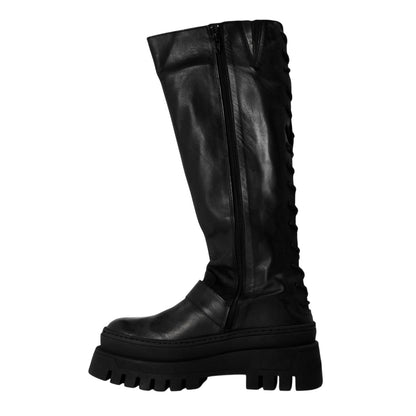 Black - Back - Steve Madden Womens-Ladies Chez Leather Knee-High Boots