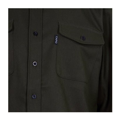 Khaki - Side - Capo Mens Logo Long-Sleeved Overshirt