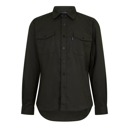 Khaki - Front - Capo Mens Logo Long-Sleeved Overshirt