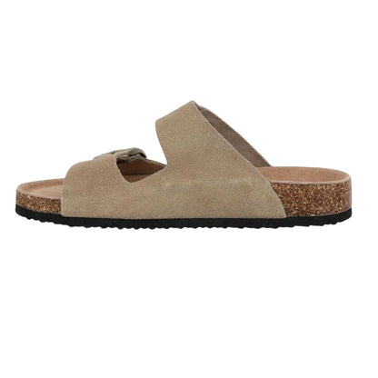 Taupe - Back - Jack Wills Womens-Ladies JW Cork Suede Flat Sandals