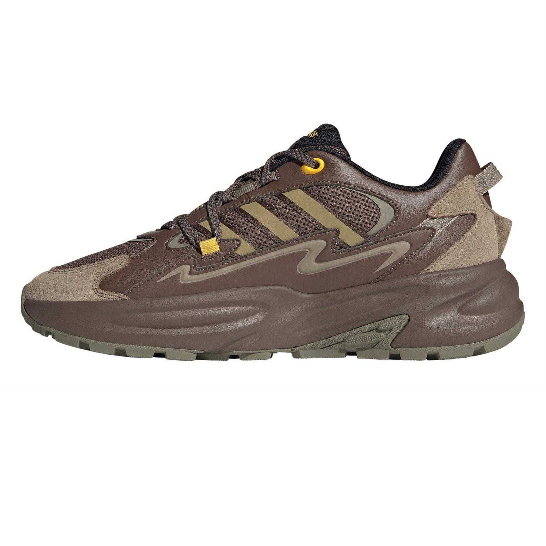 Olive Strata - Side - Adidas Childrens-Kids Ozwave Surge Chunky Sole Trainers