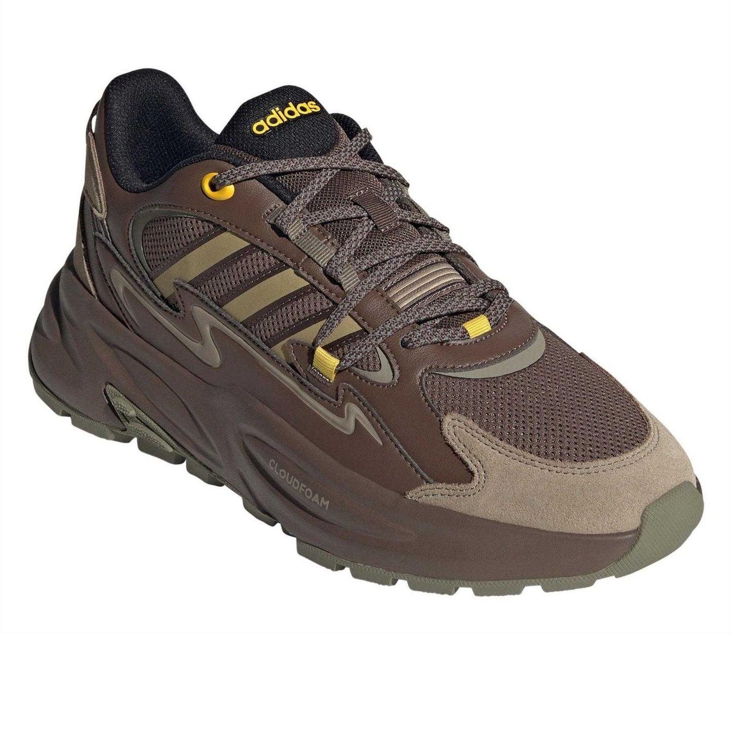 Olive Strata - Pack Shot - Adidas Childrens-Kids Ozwave Surge Chunky Sole Trainers