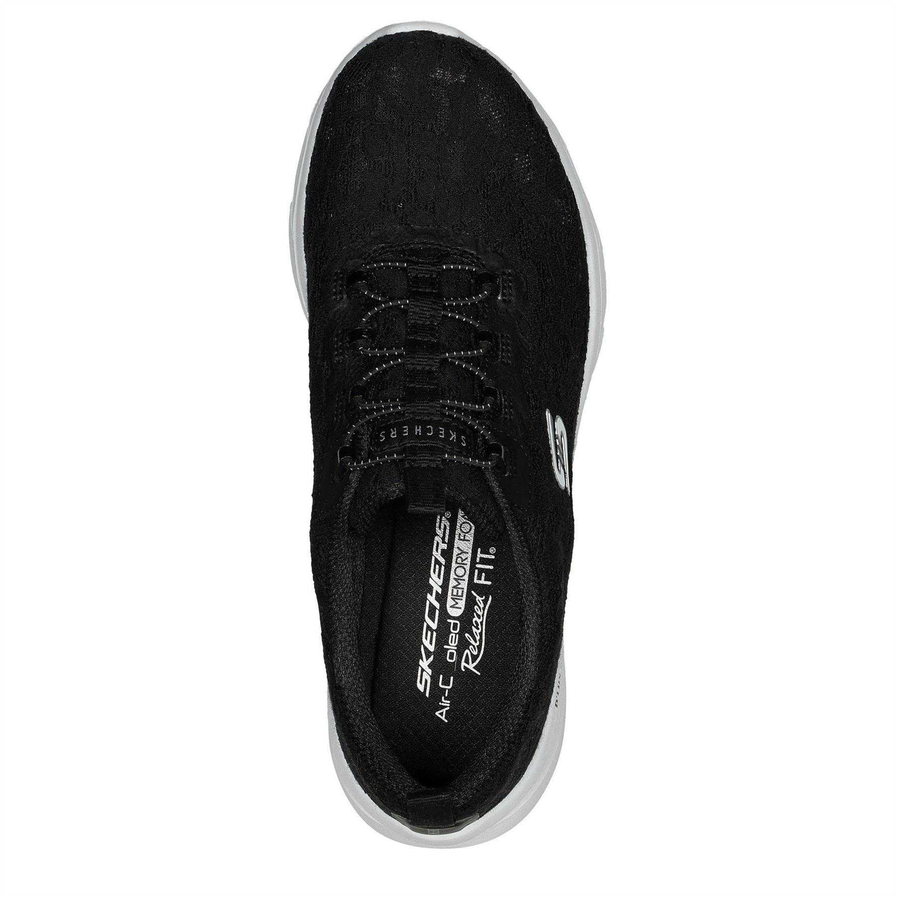 Black - Lifestyle - Skechers Womens-Ladies D´Lux Trainers