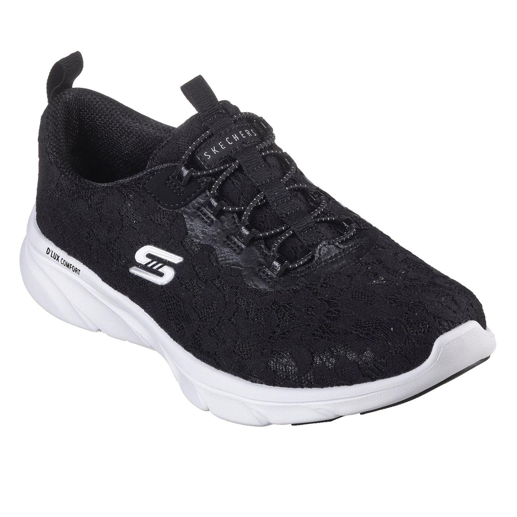 Black - Pack Shot - Skechers Womens-Ladies D´Lux Trainers