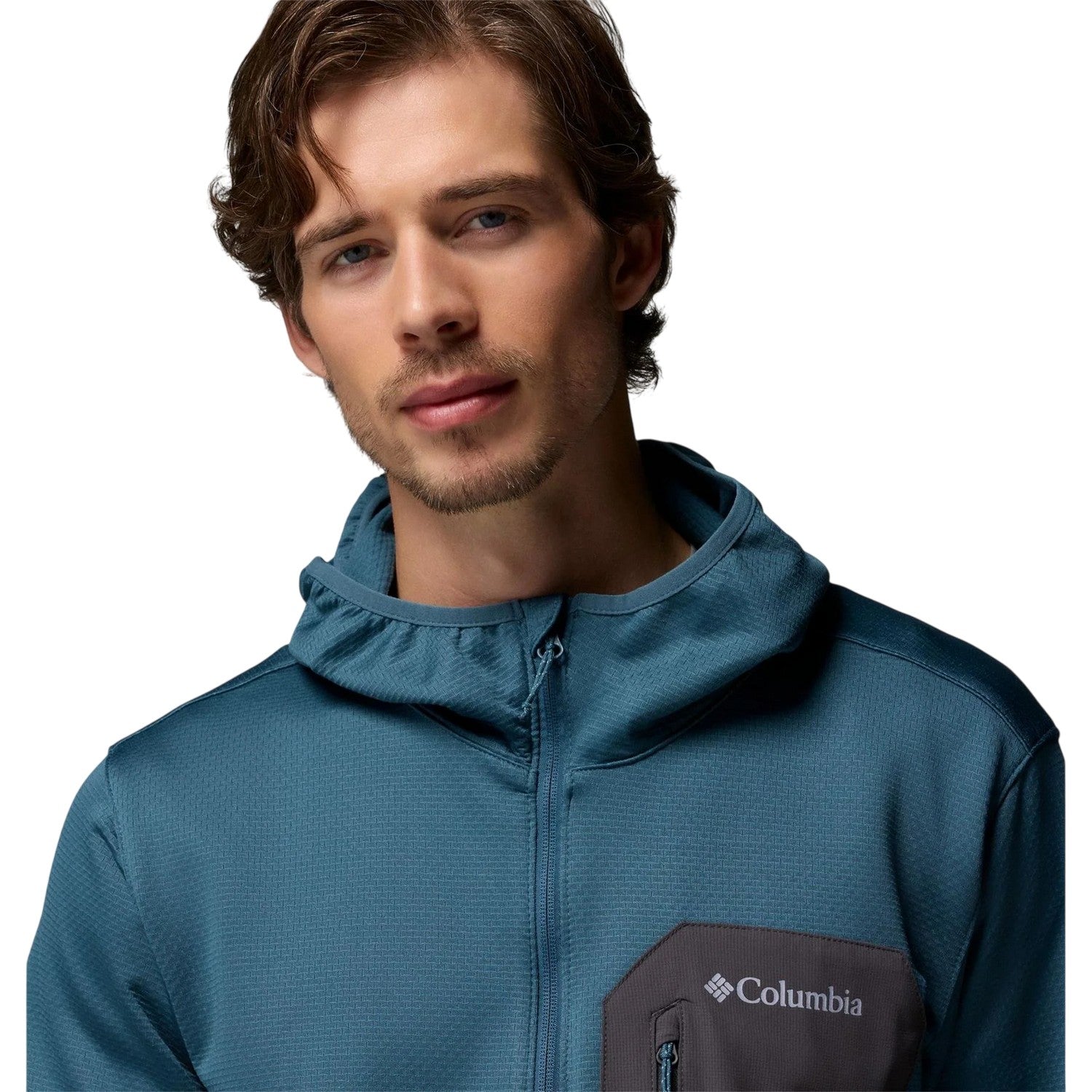 Blue - Side - Columbia Mens Tall Heights Fleece Jacket