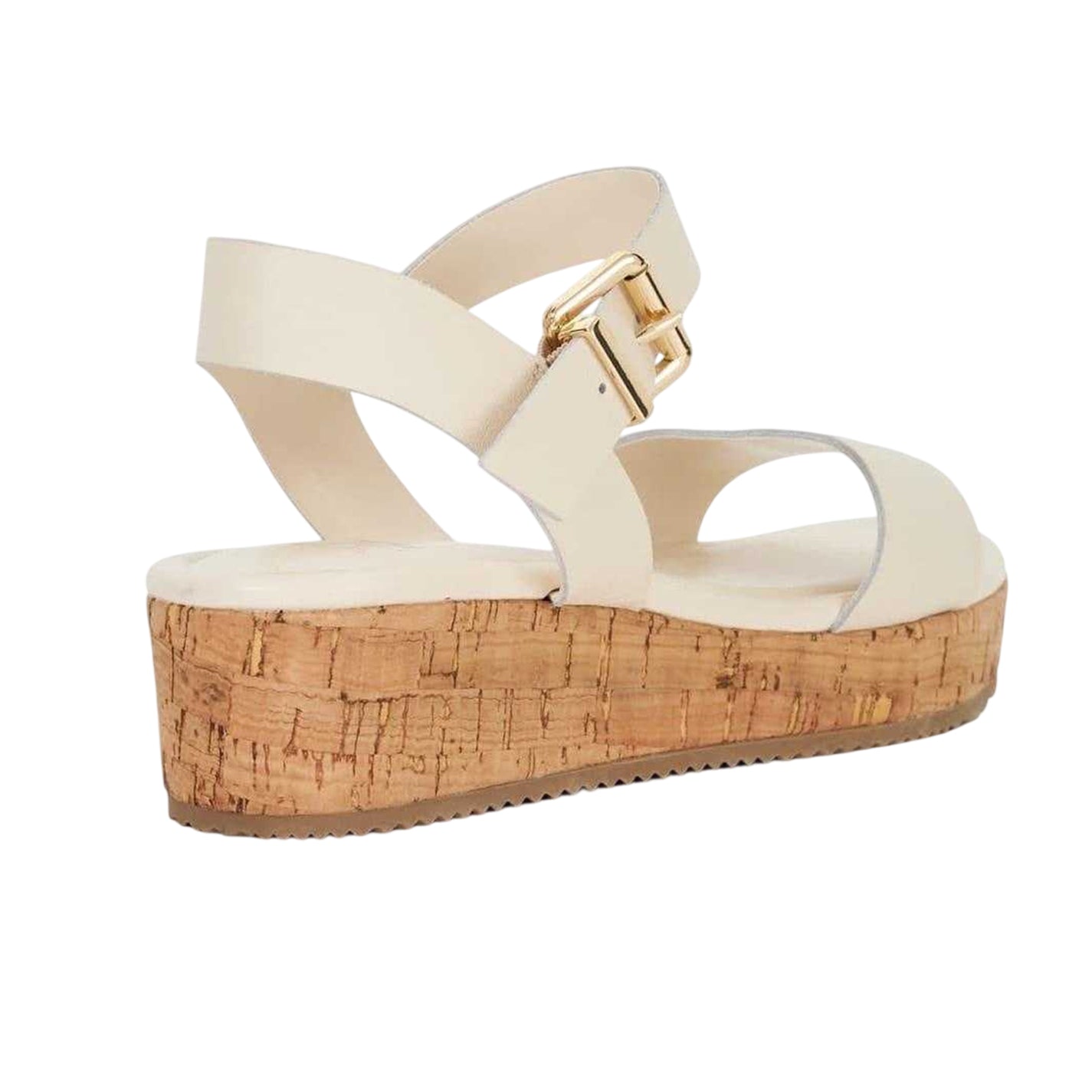 Ecru - Back - Dune London Womens-Ladies Leather Platform Sandals