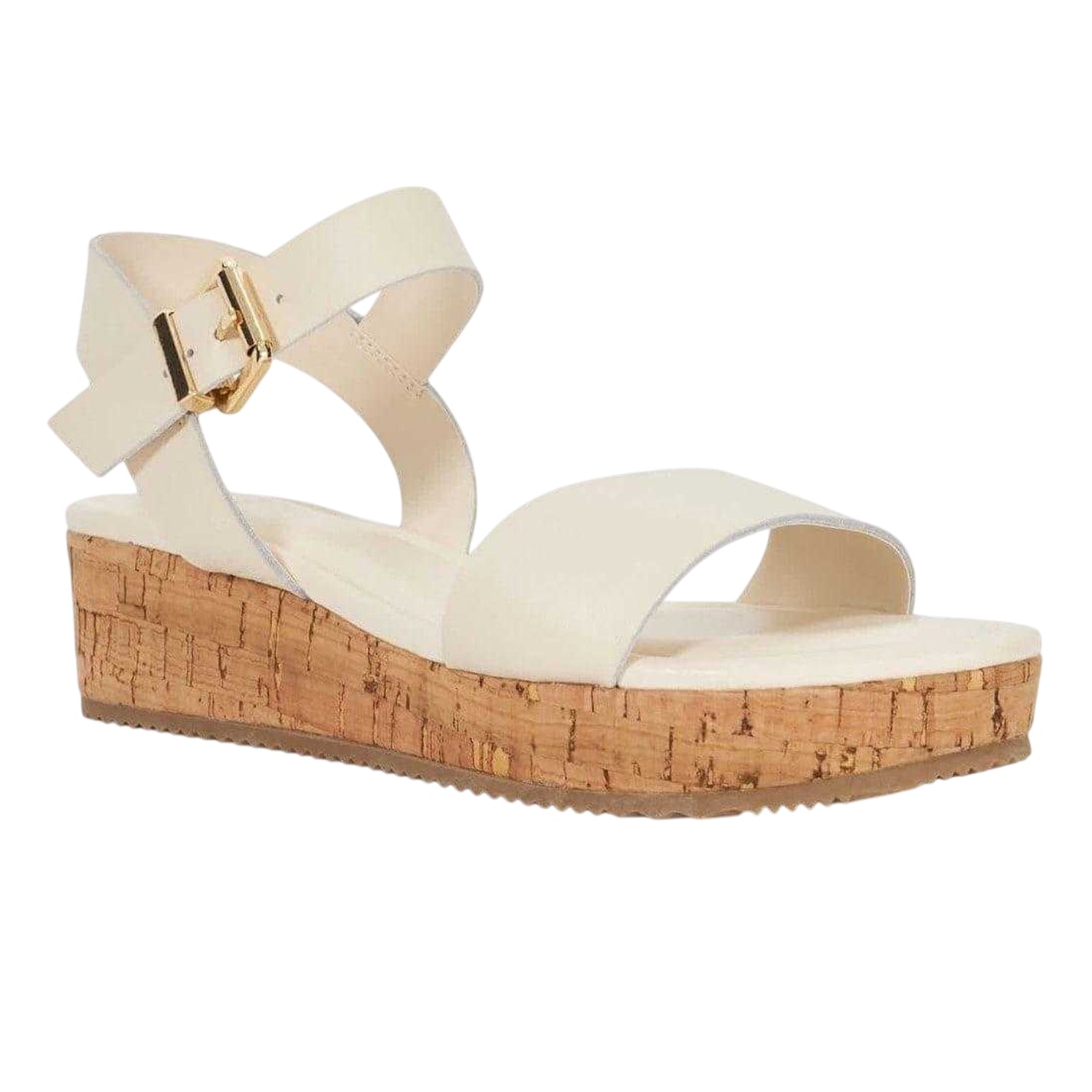 Ecru - Side - Dune London Womens-Ladies Leather Platform Sandals