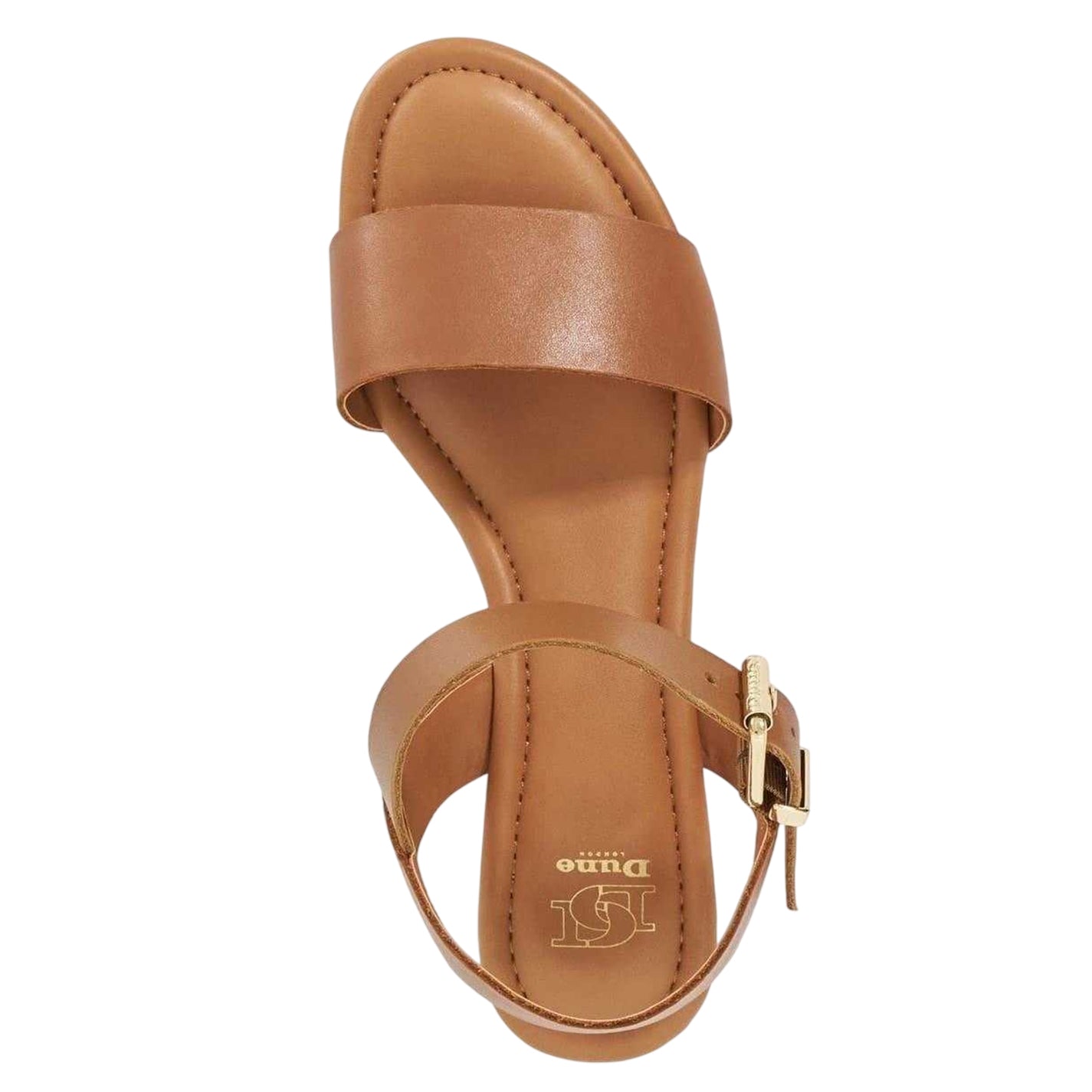 Tan - Side - Dune London Womens-Ladies Leather Platform Sandals