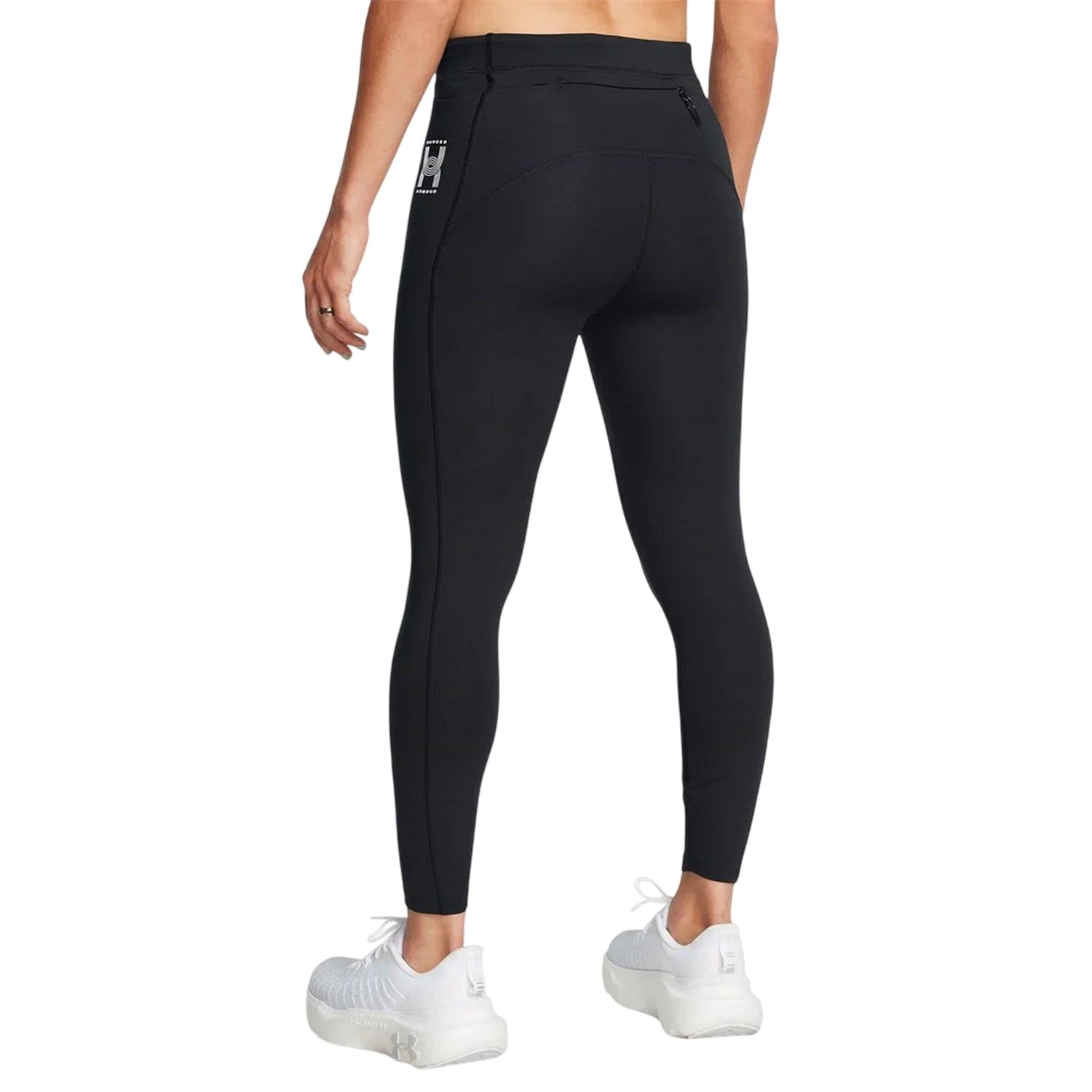 Black Melange - Back - Under Armour Womens-Ladies Run Anywhere Leggings