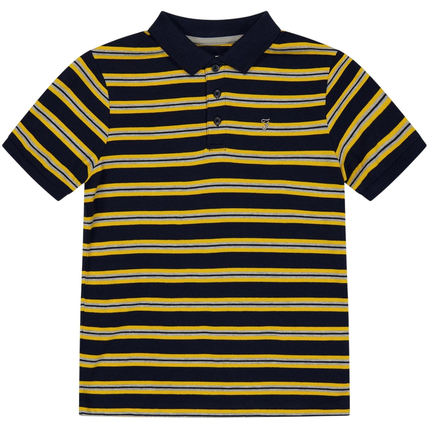Yellow-Black - Front - Farah Childrens-Kids Embroidered Collared Polo Shirt