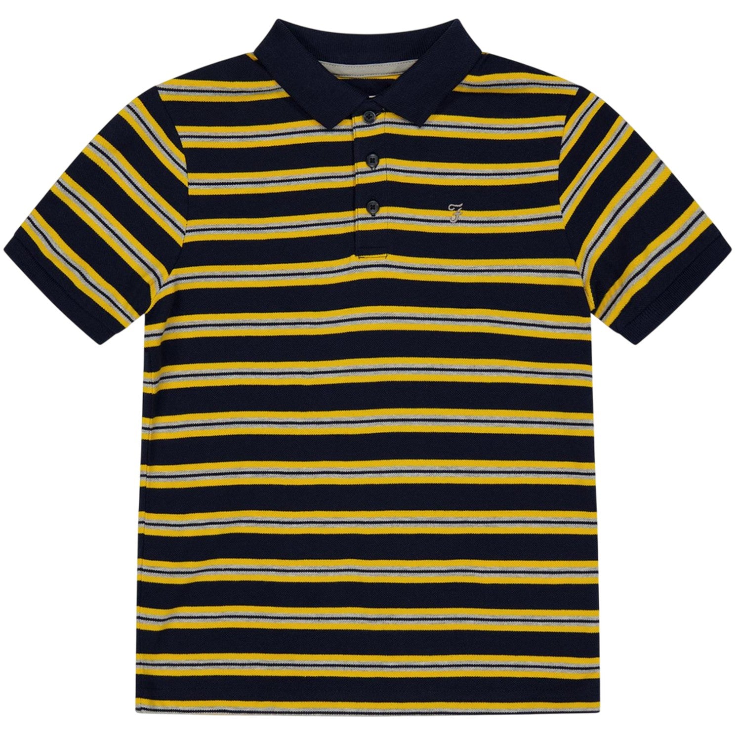 Yellow-Black - Front - Farah Childrens-Kids Embroidered Collared Polo Shirt
