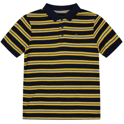 Yellow-Black - Front - Farah Childrens-Kids Embroidered Collared Polo Shirt