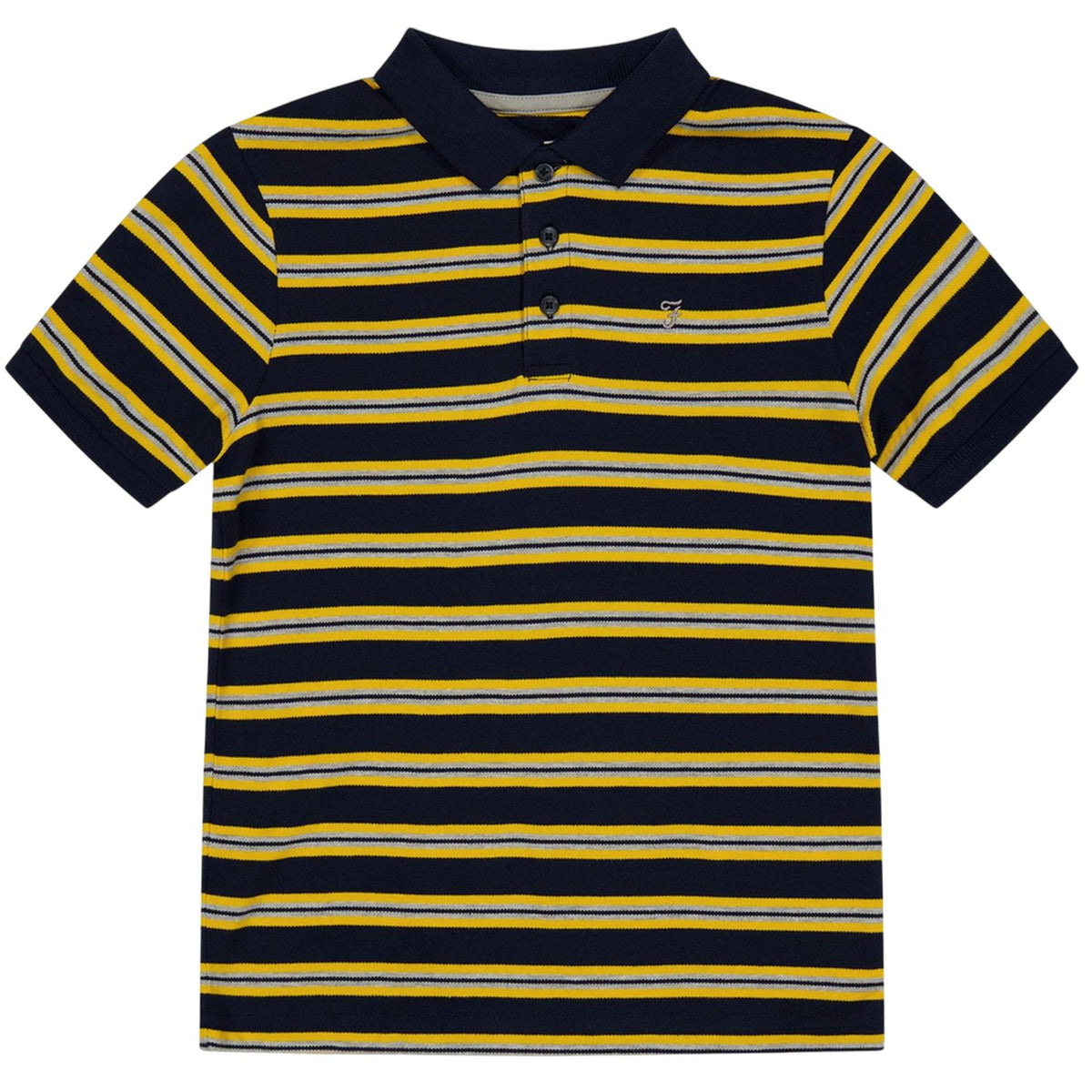 Yellow-Black - Front - Farah Childrens-Kids Embroidered Collared Polo Shirt