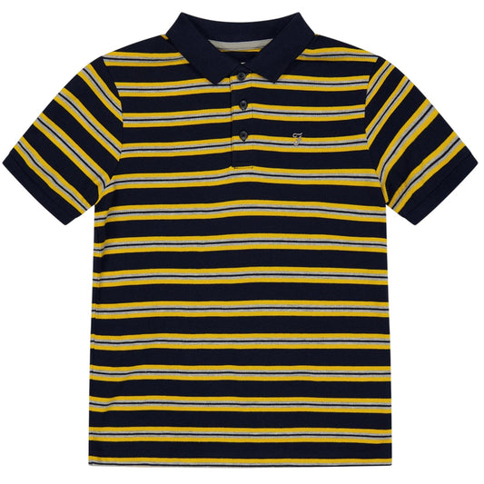Yellow-Black - Front - Farah Childrens-Kids Embroidered Collared Polo Shirt