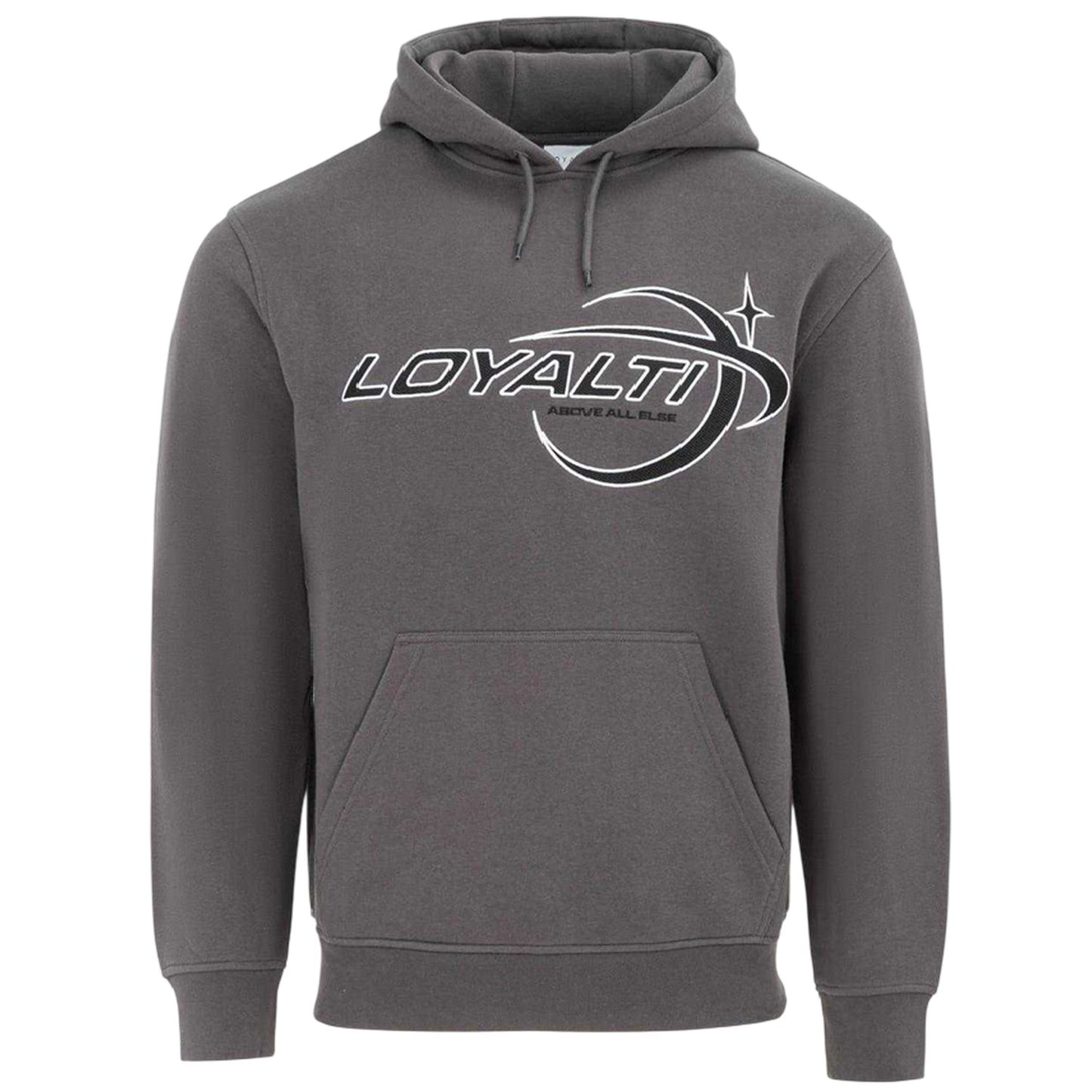 Carbon - Front - Loyalti Mens Galaxy Cotton Drawstring Hoodie
