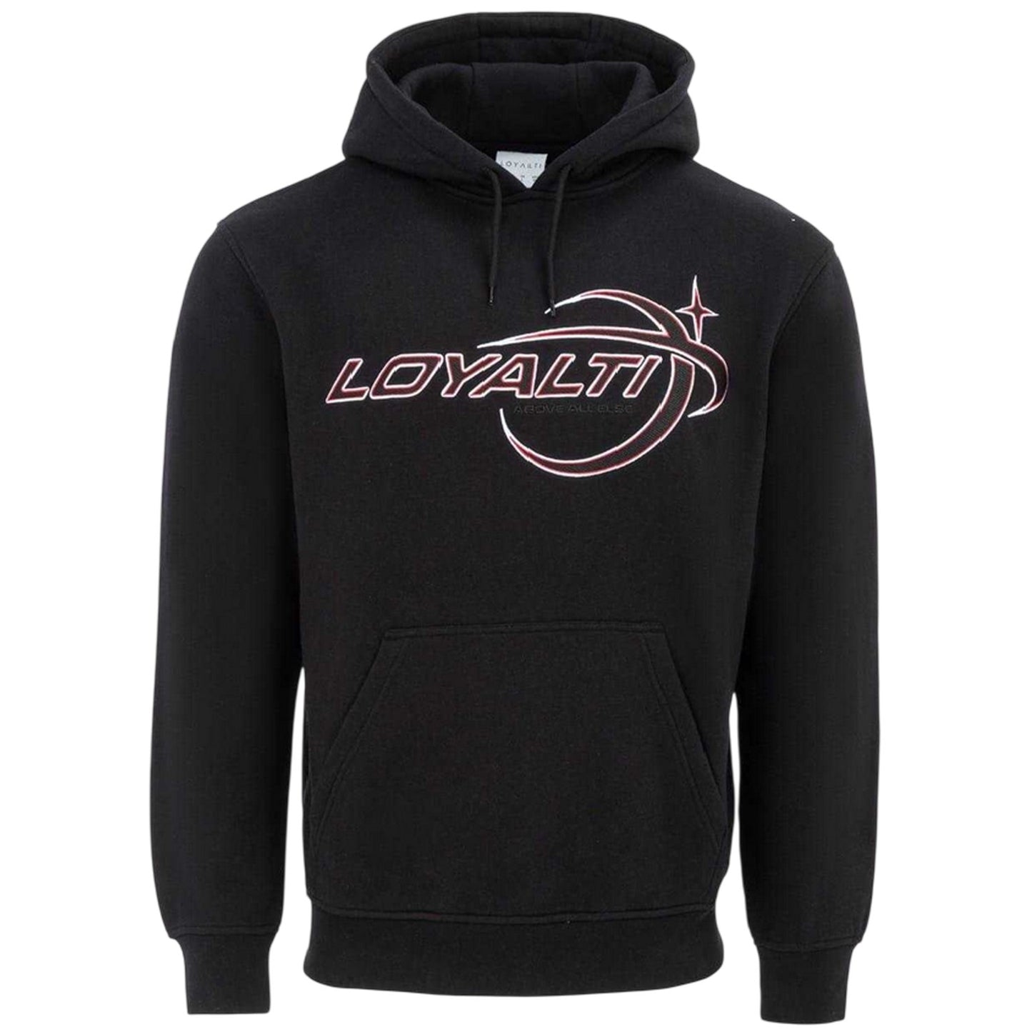 Black - Front - Loyalti Mens Galaxy Cotton Drawstring Hoodie