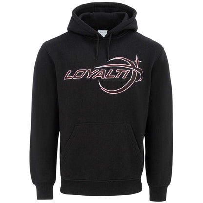 Black - Front - Loyalti Mens Galaxy Cotton Drawstring Hoodie