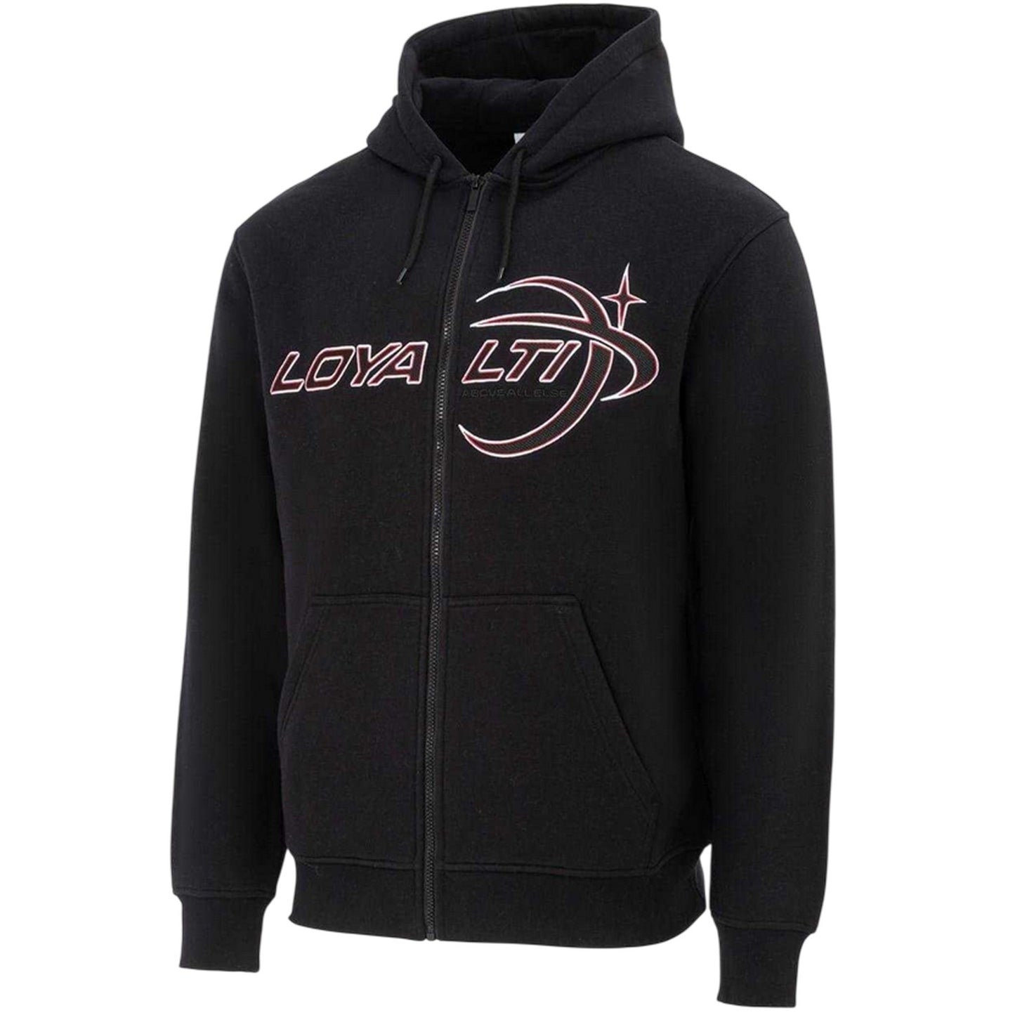 Black - Front - Loyalti Mens Galaxy Full Zip Hoodie