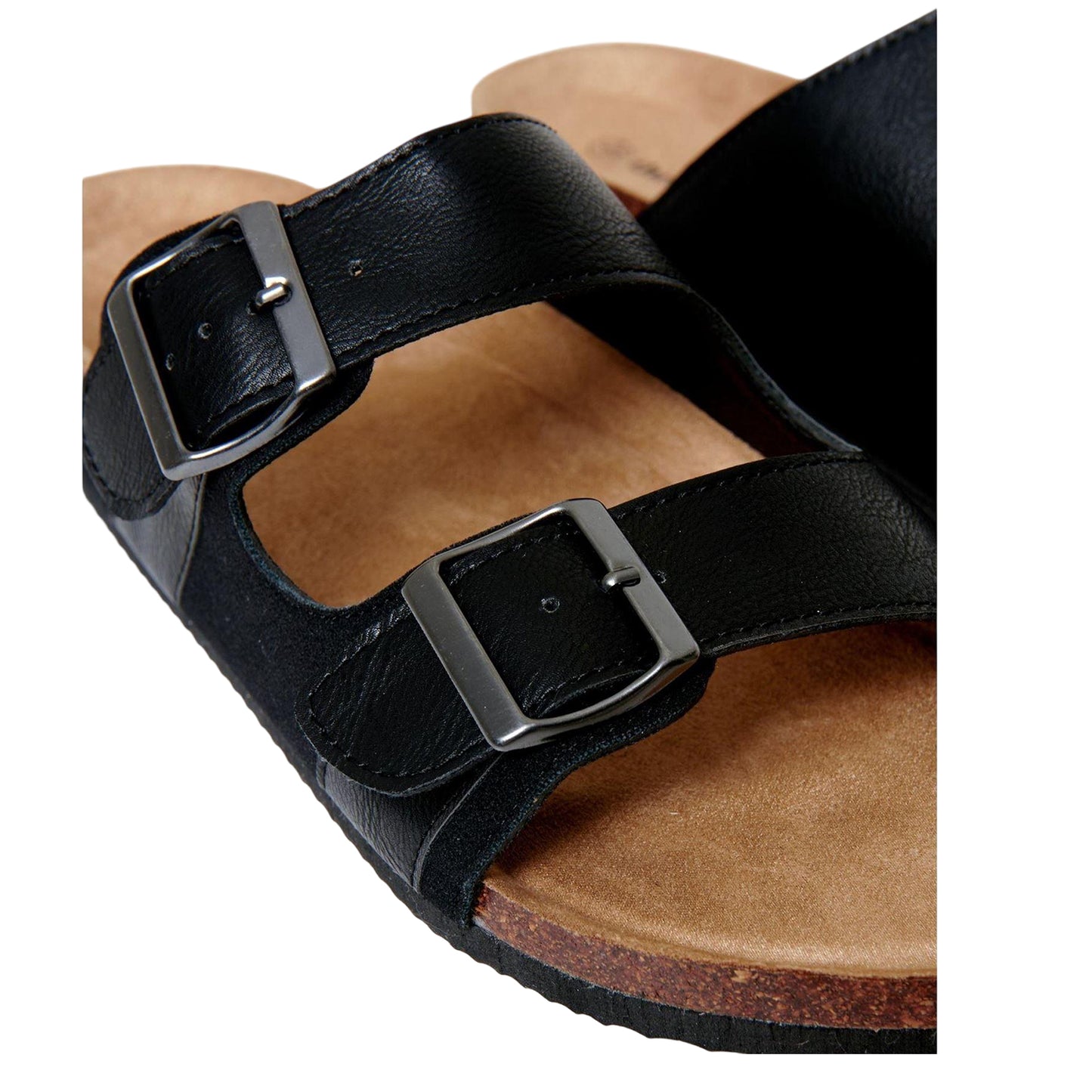 Black - Lifestyle - Threadbare Mens Atticus Double Buckle Flat Sliders