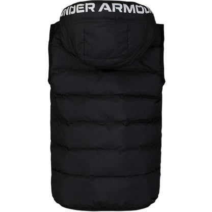 Black - Back - Under Armour Childrens-Kids Pronto Water Resistant Hooded Gilet