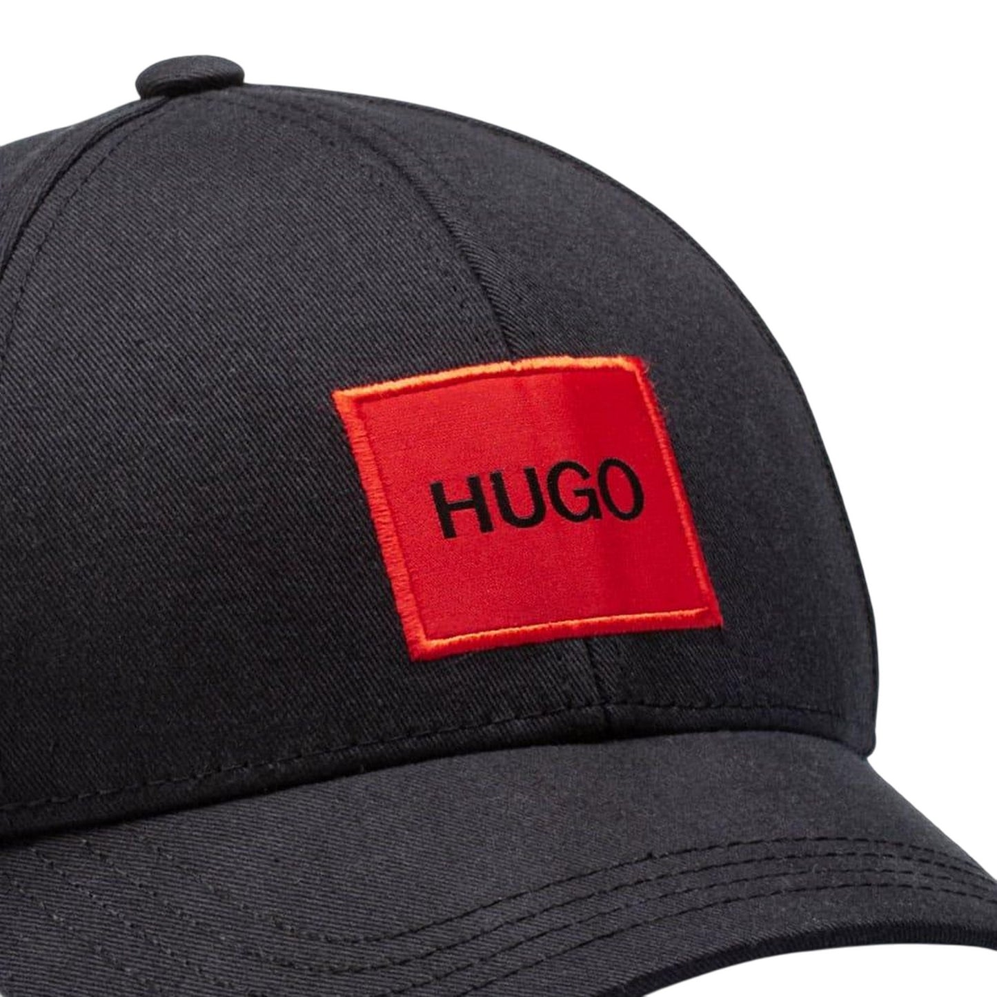 Black - Back - Hugo Mens Logo Cotton Baseball Cap