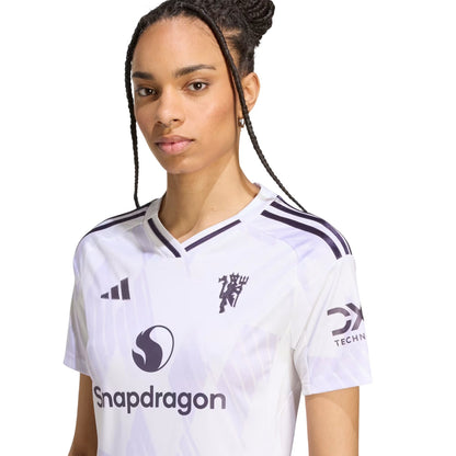 White - Side - Adidas Womens-Ladies 25-26 Manchester United FC Away Jersey
