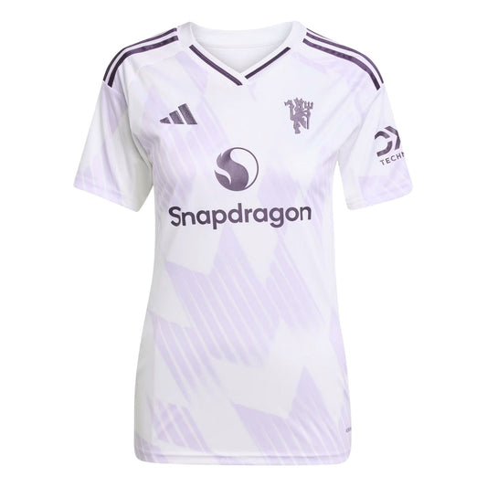 White - Front - Adidas Womens-Ladies 25-26 Manchester United FC Away Jersey
