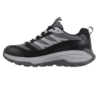 Grey-Black - Back - Reebok Mens Nano X3 Leather Round Toe Flat Trainers