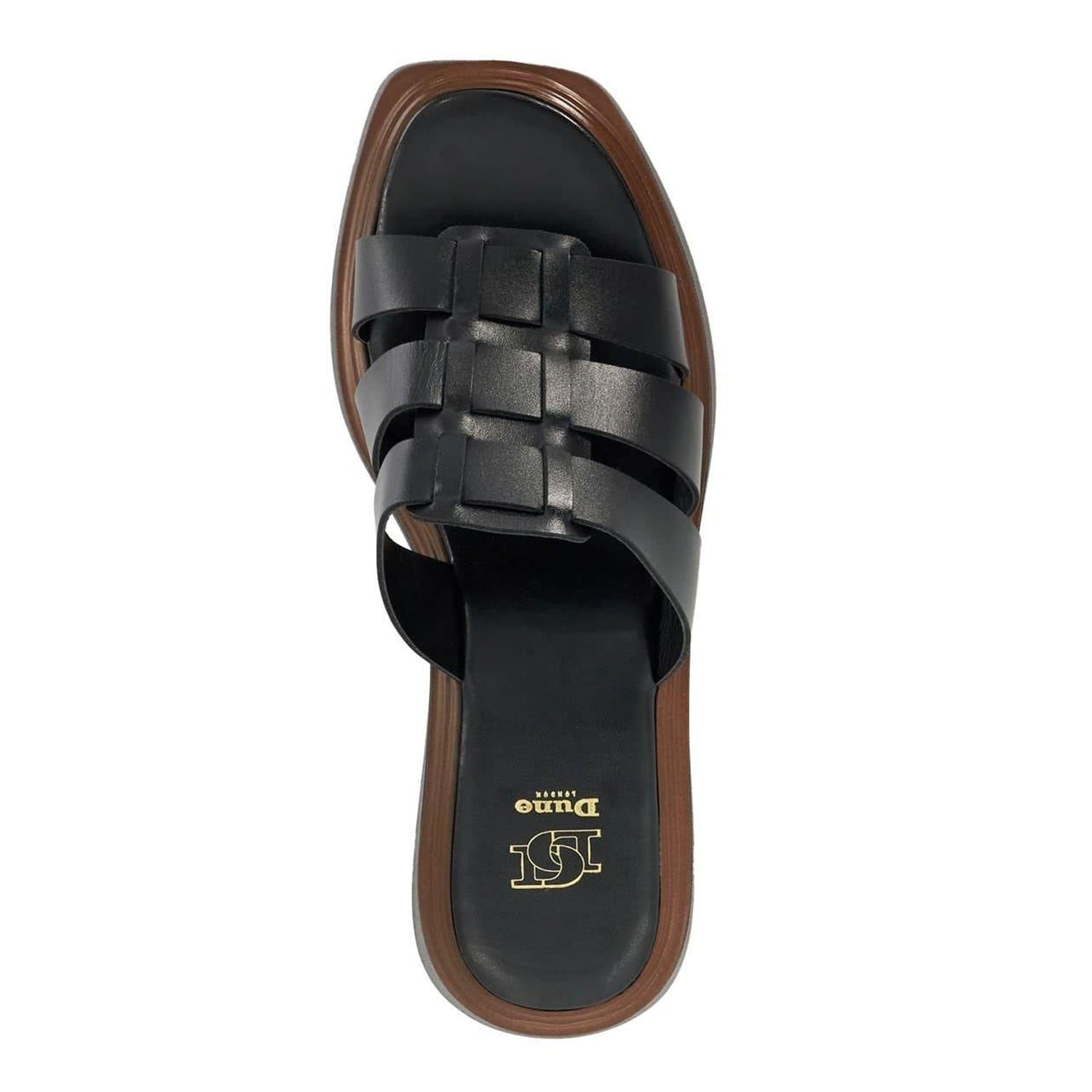 Black - Side - Dune London Womens-Ladies Latelys Leather Platform Sandals