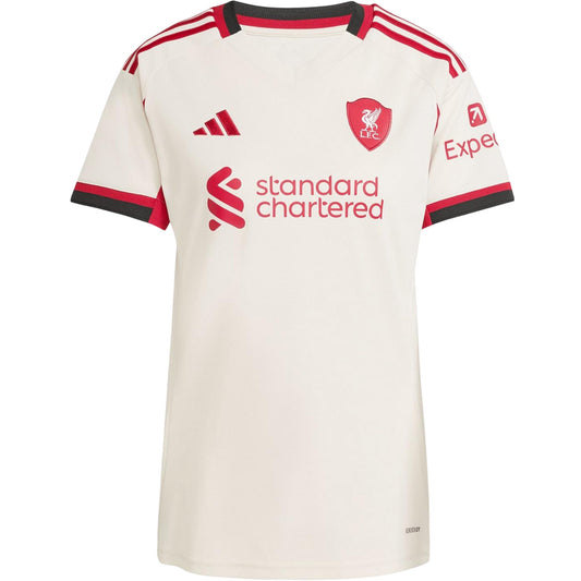 White - Front - Adidas Womens-Ladies 25-26 Liverpool FC Away Jersey