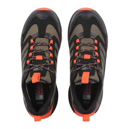 Khaki Tone-Orange - Side - Karrimor Mens Milford Hiking Shoes