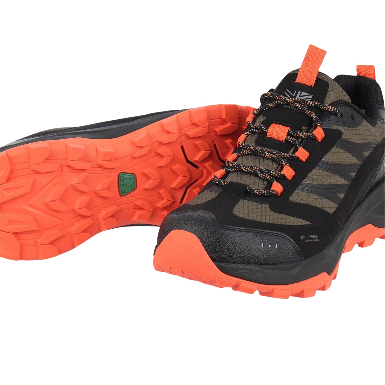 Khaki Tone-Orange - Lifestyle - Karrimor Mens Milford Hiking Shoes