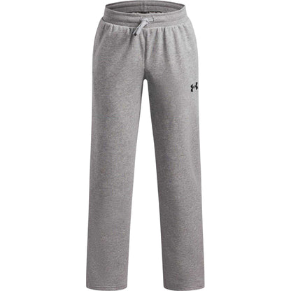 Grey-Black - Front - Under Armour Childrens-Kids Rival Tracksuit Bottoms