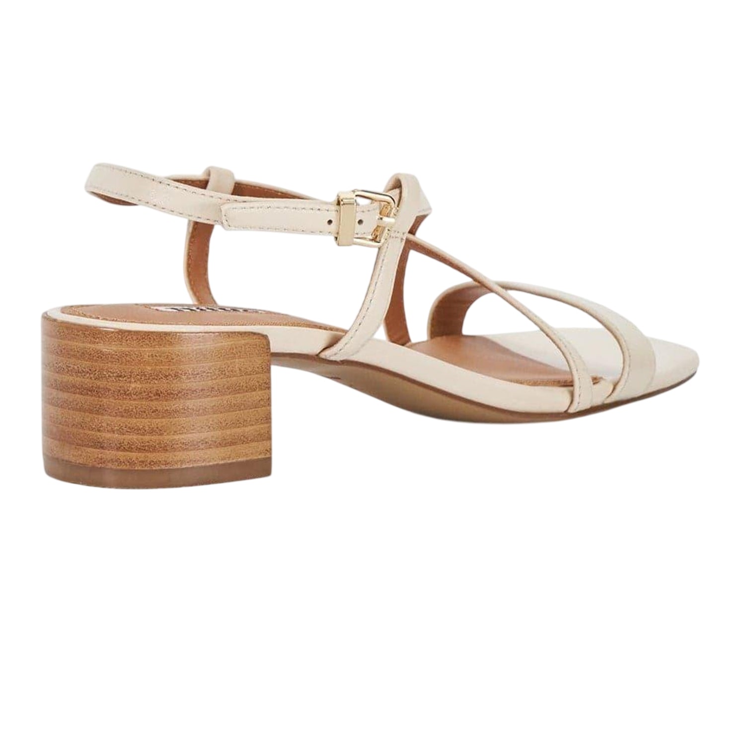 Ecru - Back - Dune London Womens-Ladies Jaskell Low Block Heel Sandals