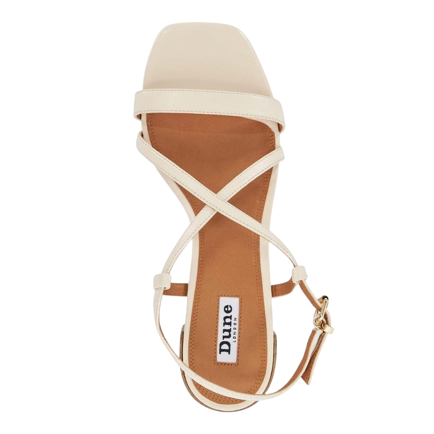 Ecru - Side - Dune London Womens-Ladies Jaskell Low Block Heel Sandals
