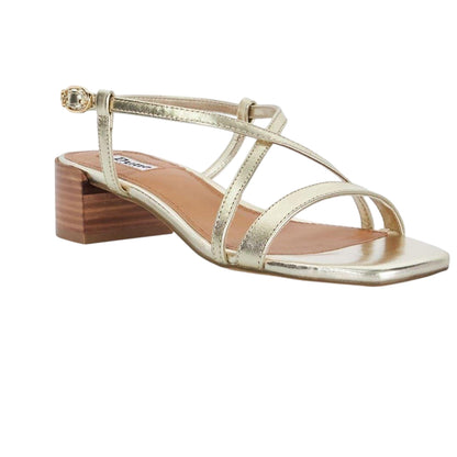 Gold - Front - Dune London Womens-Ladies Jaskell Low Block Heel Sandals