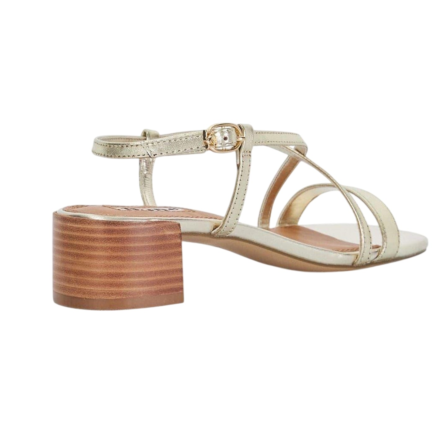 Ecru - Pack Shot - Dune London Womens-Ladies Jaskell Low Block Heel Sandals