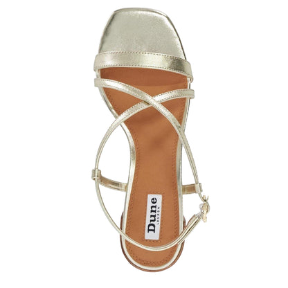 Gold - Back - Dune London Womens-Ladies Jaskell Low Block Heel Sandals