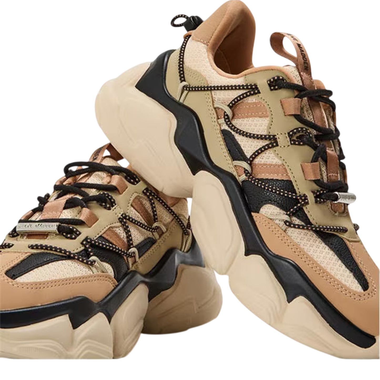 Khaki-Black - Lifestyle - Steve Madden Womens-Ladies Chunky Sole Shoes