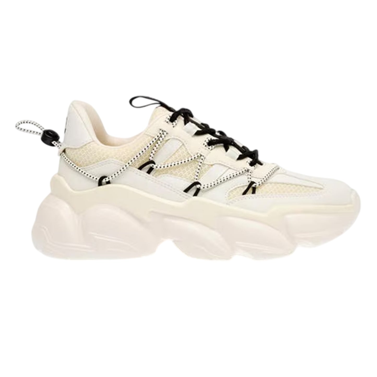 Off White-Beige - Front - Steve Madden Womens-Ladies Chunky Sole Shoes