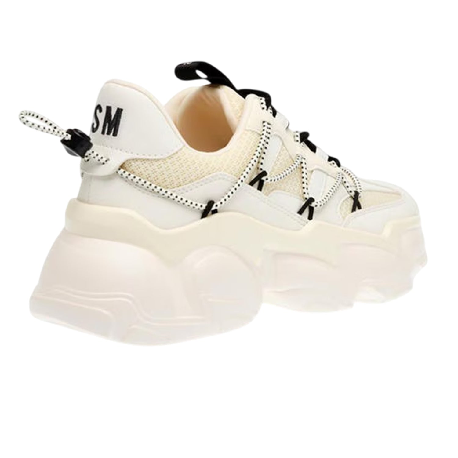 Off White-Beige - Back - Steve Madden Womens-Ladies Chunky Sole Shoes