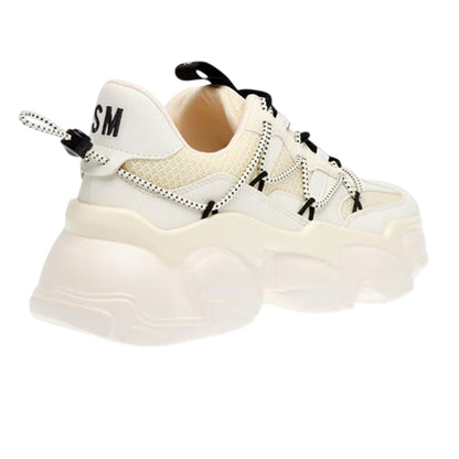 Off White-Beige - Back - Steve Madden Womens-Ladies Chunky Sole Shoes