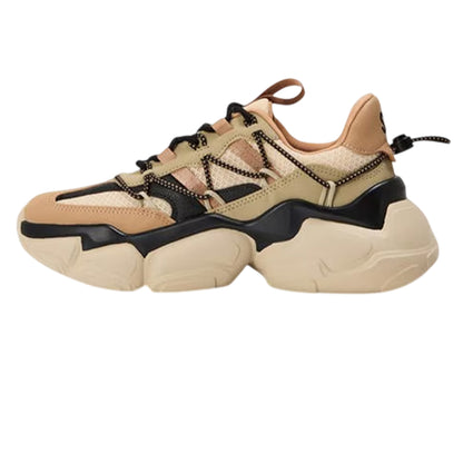 Khaki-Black - Back - Steve Madden Womens-Ladies Chunky Sole Shoes