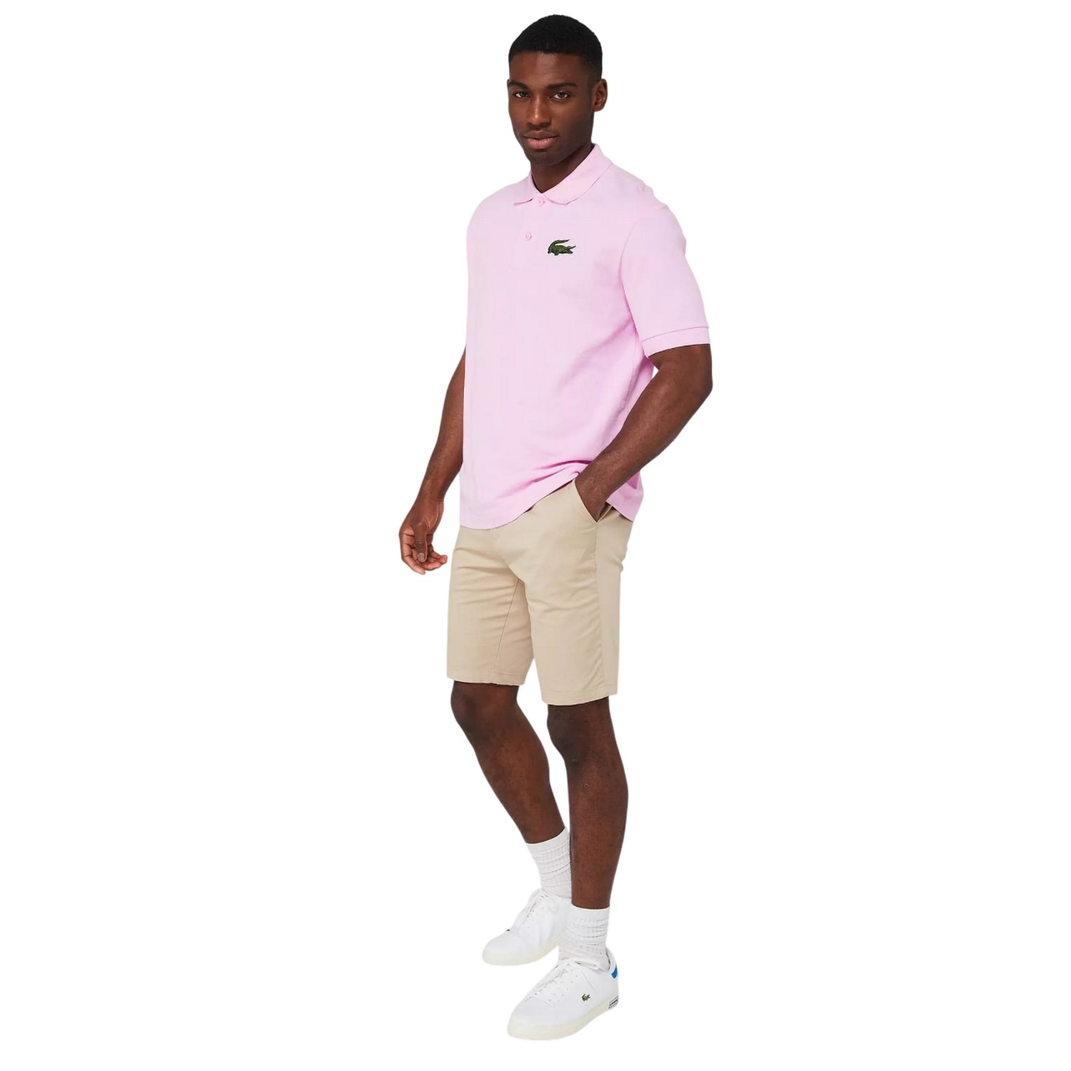 Pink - Close up - Lacoste Unisex Adult L.12.12 Original Pique Polo Shirt