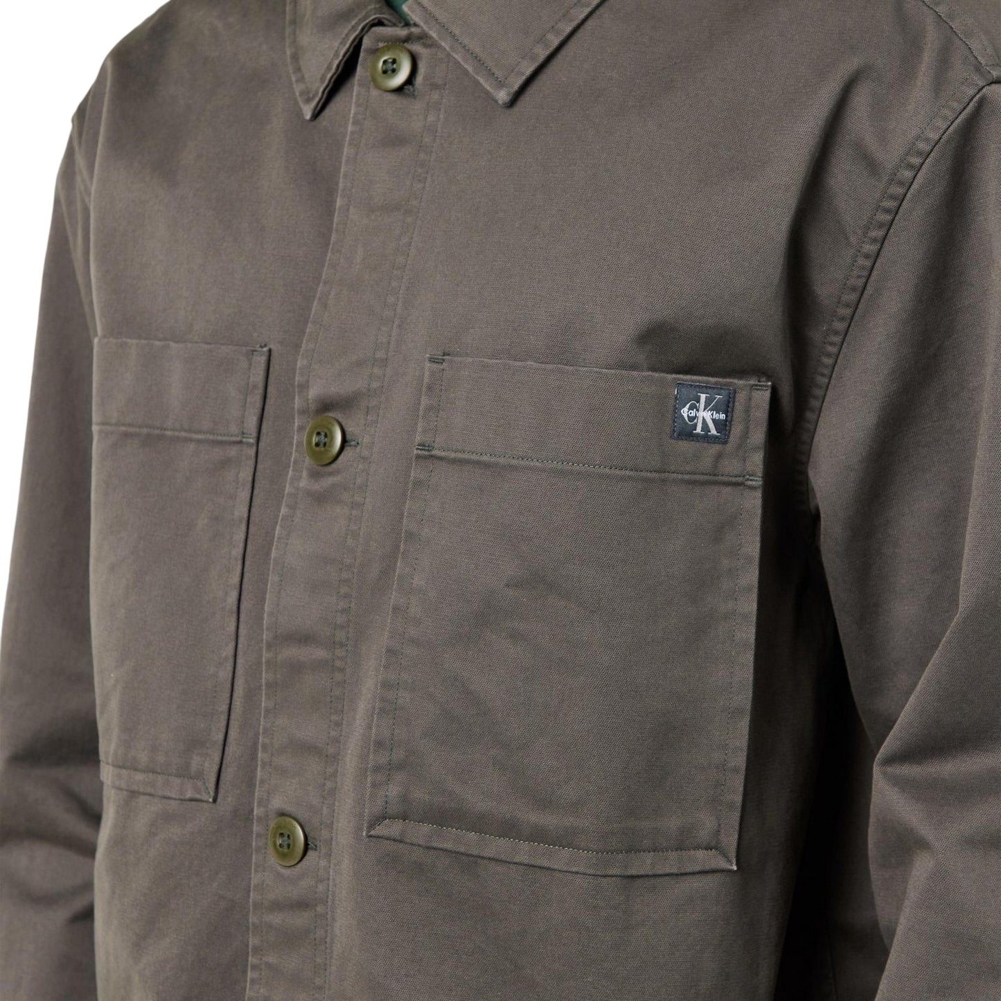 Beluga - Side - Calvin Klein Mens Logo Collared Overshirt