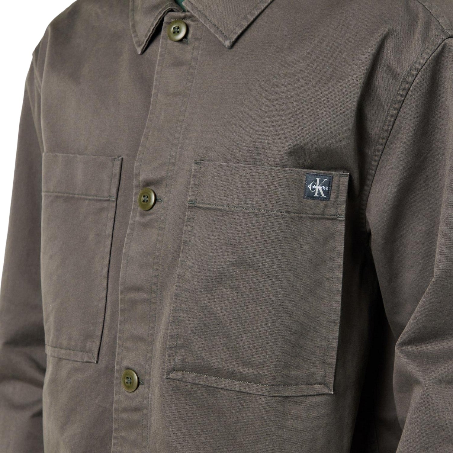 Beluga - Side - Calvin Klein Mens Logo Collared Overshirt
