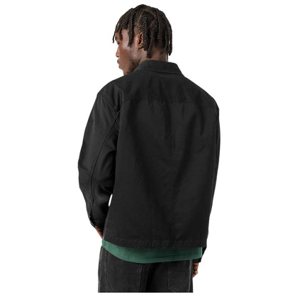 Black - Lifestyle - Calvin Klein Mens Logo Collared Overshirt