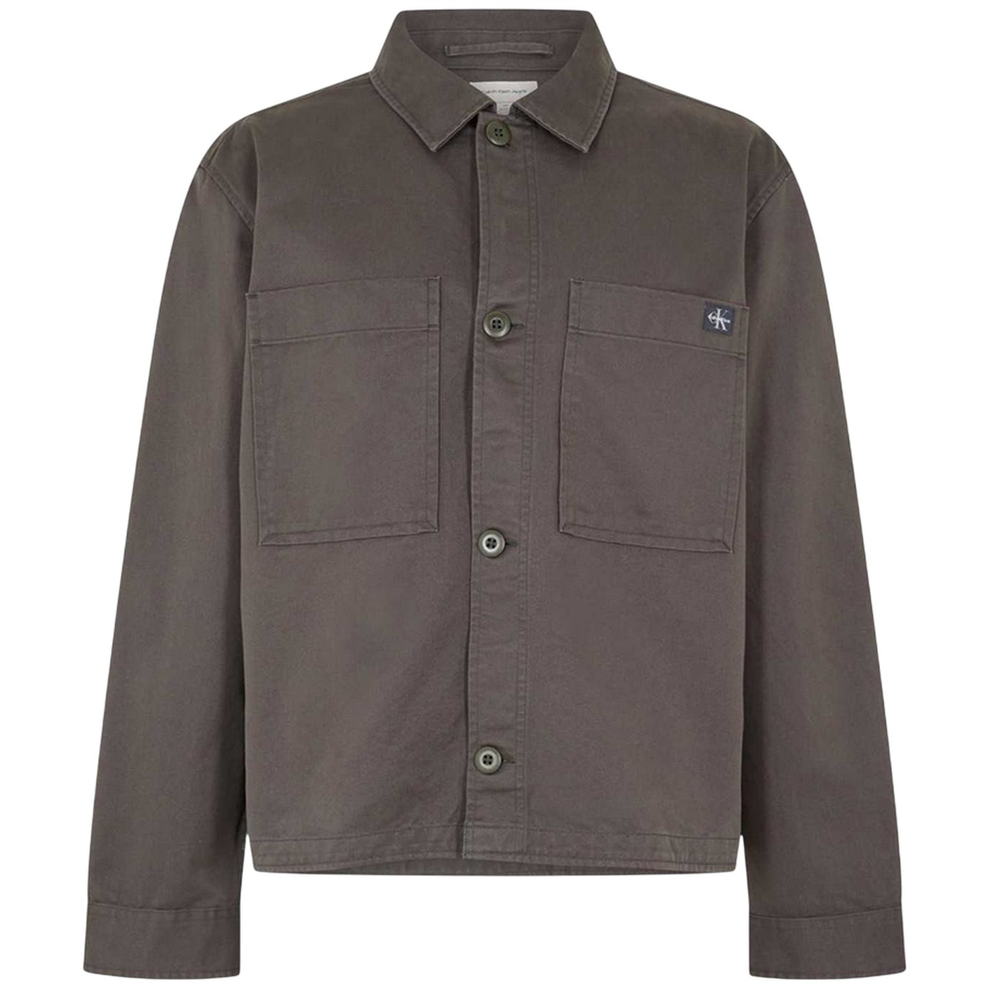 Beluga - Front - Calvin Klein Mens Logo Collared Overshirt