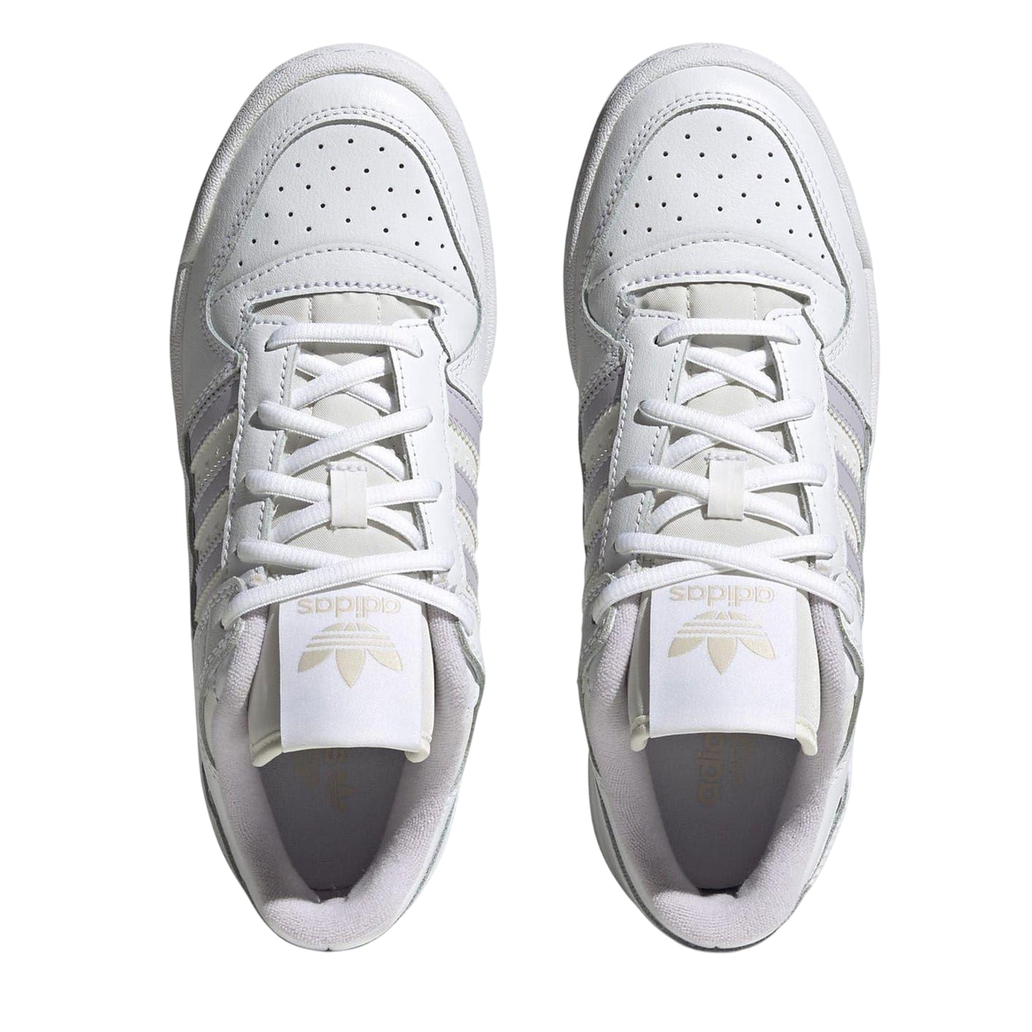 White - Lifestyle - Adidas Womens-Ladies Forum Low Cut Trainers