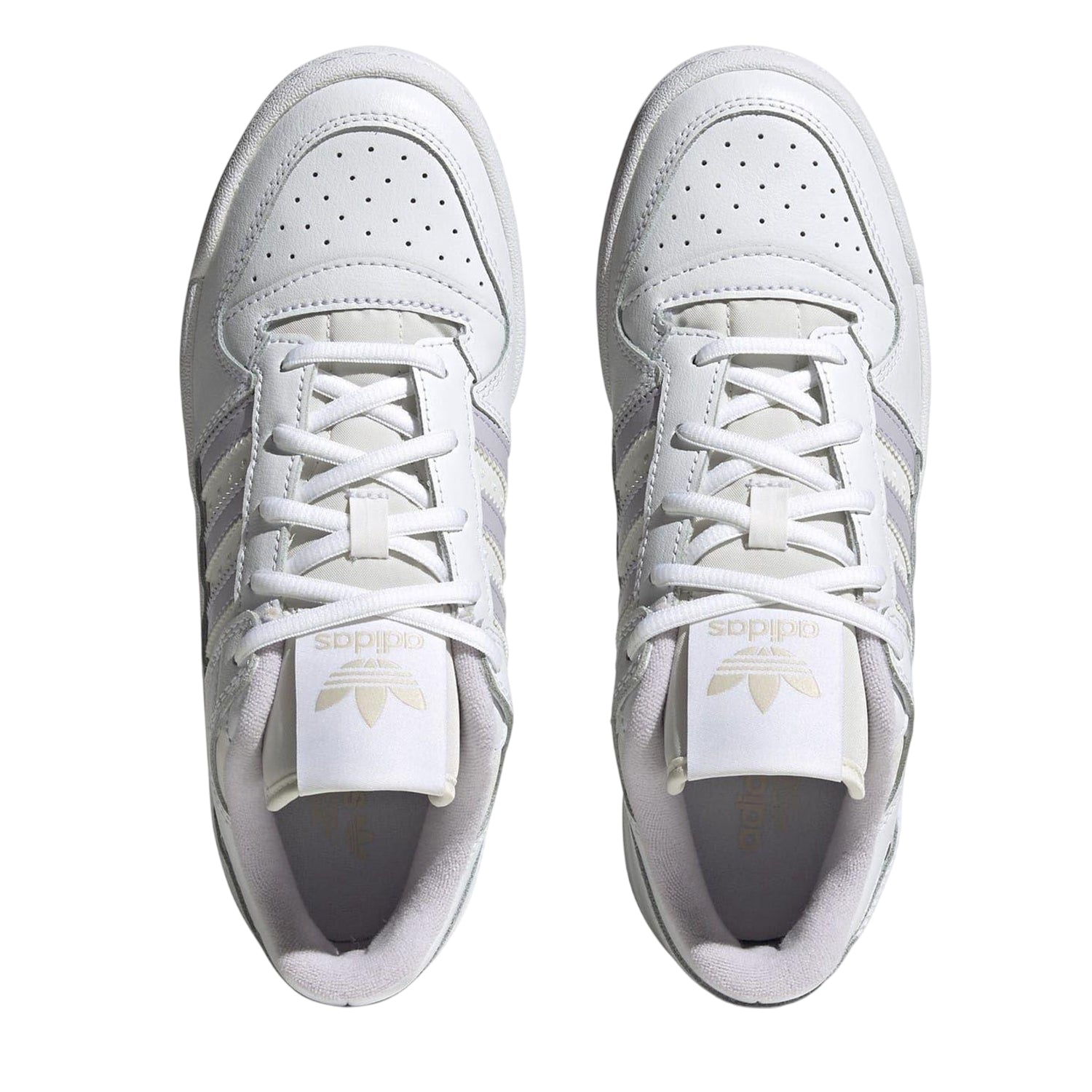White - Lifestyle - Adidas Womens-Ladies Forum Low Cut Trainers
